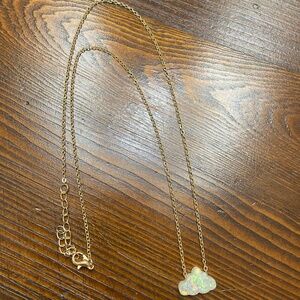 Gold and White Sparkly Cloud Necklace